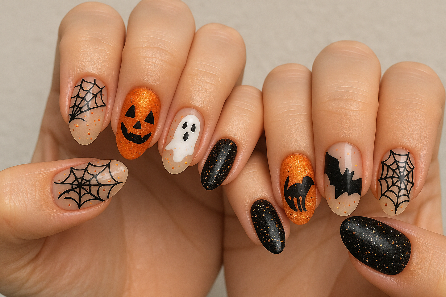 ongle avec des nails art halloween